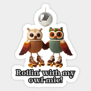 Roolin' With my Owl-Mie Shirt, 1970s Shirt, 70s Groovy Tee, Disco Ball Shirt, Groovy Owl Shirt, Vintage 1970s, Retro Graphic Shirt, Hippie Mom Sticker